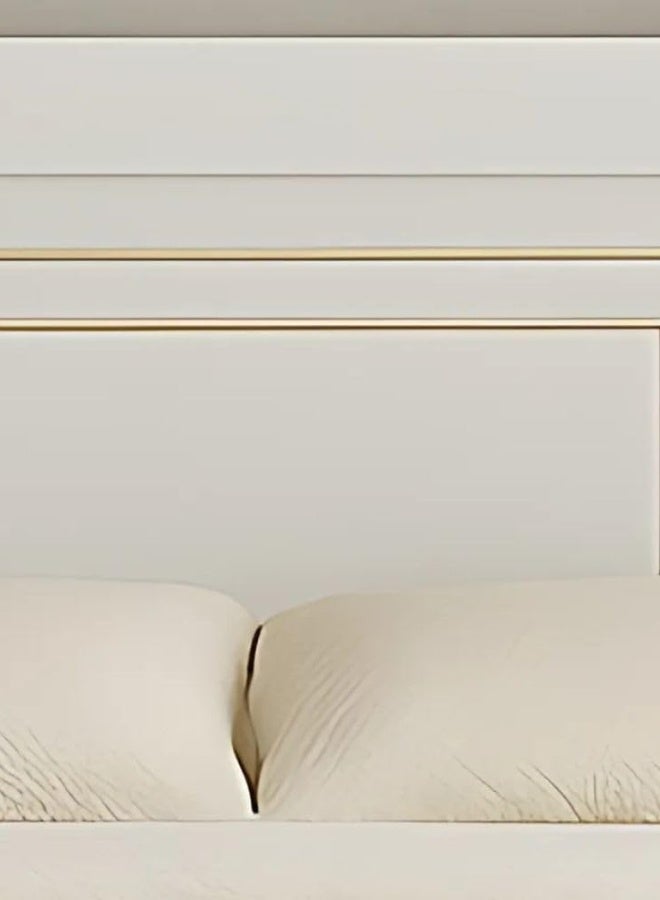 SUNLIT HOME إطار سرير مزدوج منزلي نوفا مشمس - أبيض - خشب MDF بسمك 18 مم مع تشطيب ميلامين كامل - قوي ودائم - 120x200 سم (بدون مرتبة وبدون طاولة جانبية) - Image 3